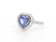 Bague 54 Bague en or blanc 14 carats avec diamants et tanzanite 58 Facettes 2326