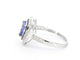 Bague 54 Bague en or blanc 14 carats avec diamants et tanzanite 58 Facettes 2326