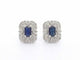 Boucles d'oreilles Boucles d'oreilles en or blanc 14 carats avec diamants et saphirs 58 Facettes 2349