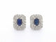 Boucles d'oreilles Boucles d'oreilles en or blanc 14 carats avec diamants et saphirs 58 Facettes 2349