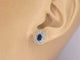 Boucles d'oreilles Boucles d'oreilles en or blanc 14 carats avec diamants et saphirs 58 Facettes 2349