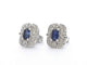 Boucles d'oreilles Boucles d'oreilles en or blanc 14 carats avec diamants et saphirs 58 Facettes 2349