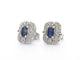 Boucles d'oreilles Boucles d'oreilles en or blanc 14 carats avec diamants et saphirs 58 Facettes 2349