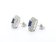 Boucles d'oreilles Boucles d'oreilles en or blanc 14 carats avec diamants et saphirs 58 Facettes 2349