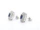 Boucles d'oreilles Boucles d'oreilles en or blanc 14 carats avec diamants et saphirs 58 Facettes 2349
