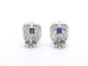 Boucles d'oreilles Boucles d'oreilles en or blanc 14 carats avec diamants et saphirs 58 Facettes 2349