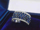 Bague 54 Bague en or blanc 14 carats avec saphirs et diamants 58 Facettes 2355