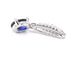 Pendentif Pendentif entourage en or blanc 14 carats avec diamants et saphir 58 Facettes 2032