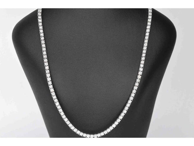 Collier Collier en or blanc 14 carats avec diamants 58 Facettes 2033