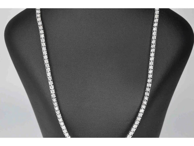 Collier Collier en or blanc 14 carats avec diamants 58 Facettes 2033