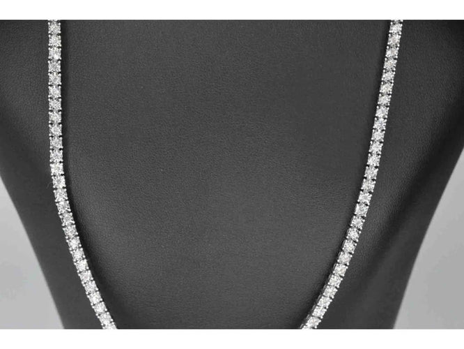 Collier Collier en or blanc 14 carats avec diamants 58 Facettes 2033