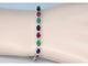 Bracelet Bracelet tennis en or blanc 14 carats avec diamants, saphirs, rubis et émeraudes 58 Facettes 2068