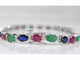 Bracelet Bracelet tennis en or blanc 14 carats avec diamants, saphirs, rubis et émeraudes 58 Facettes 2068