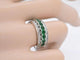 Bague 54 Bague en or blanc 14 carats avec diamants et émeraude 58 Facettes 2071