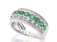 Bague 54 Bague en or blanc 14 carats avec diamants et émeraude 58 Facettes 2071