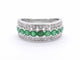 Bague 54 Bague en or blanc 14 carats avec diamants et émeraude 58 Facettes 2071