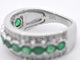 Bague 54 Bague en or blanc 14 carats avec diamants et émeraude 58 Facettes 2071