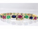 Bracelet Bracelet tennis en or 14 carats avec diamants, saphir, rubis et émeraude 58 Facettes 2069