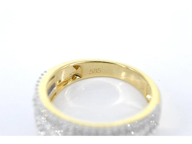 Bague 54 Bague en or 14 carats à cinq rangées de diamants 58 Facettes 2085