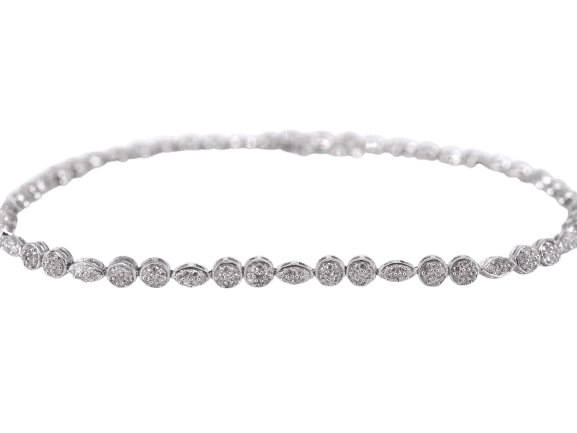 Bracelet Bracelet tennis en or blanc 14 carats serti de diamants 1,10 ct 58 Facettes 2151