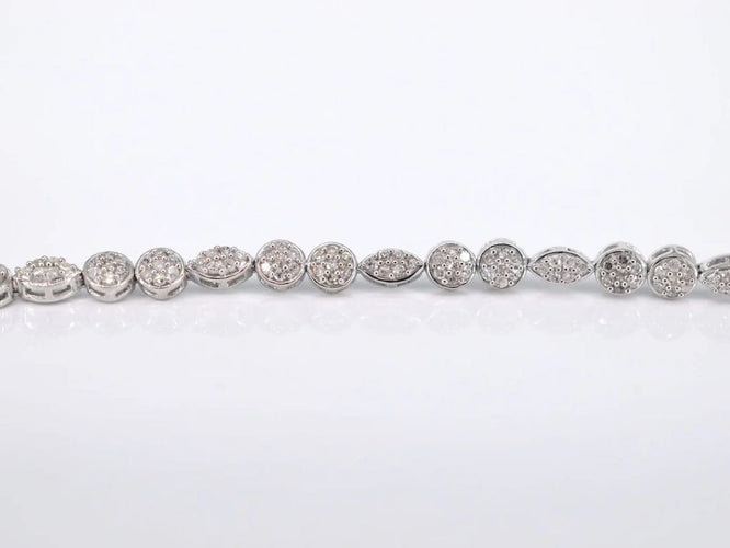 Bracelet Bracelet tennis en or blanc 14 carats serti de diamants 1,10 ct 58 Facettes 2151