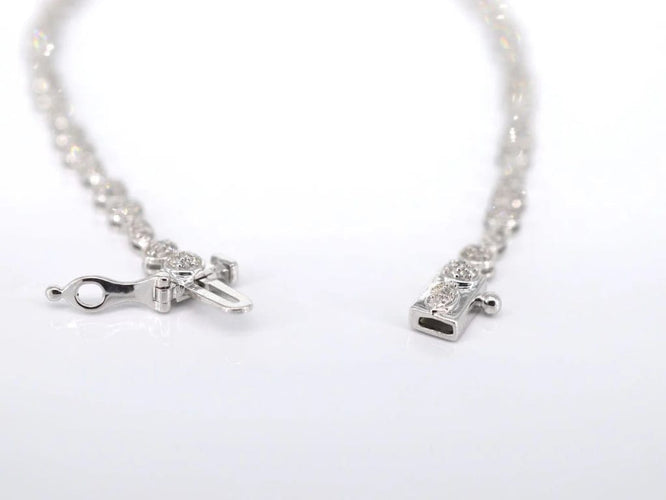 Bracelet Bracelet tennis en or blanc 14 carats serti de diamants 1,10 ct 58 Facettes 2151