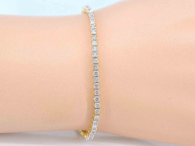 Bracelet Bracelet tennis en or 14 carats serti de diamants 3,50 ct 58 Facettes 2150