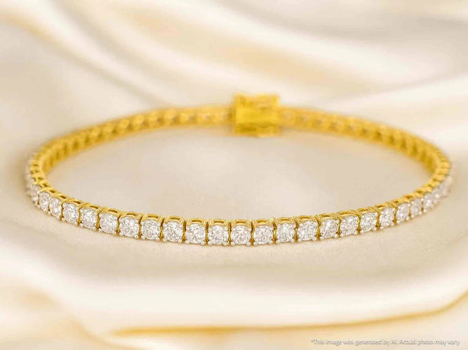 Bracelet Bracelet tennis en or 14 carats serti de diamants 3,50 ct 58 Facettes 2150
