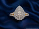 Bague 54 Bague entourage forme poire en or 14 carats avec diamant 1,15 ct 58 Facettes 2154