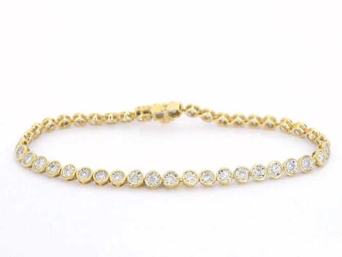 Bracelet Bracelet en or jaune 14 carats serti de diamants 58 Facettes 2172