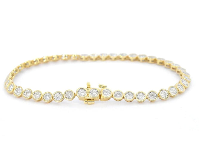 Bracelet Bracelet en or jaune 14 carats serti de diamants 58 Facettes 2172