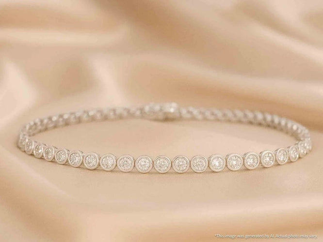 Bracelet Bracelet en or blanc 14 carats serti de diamants 58 Facettes 2171