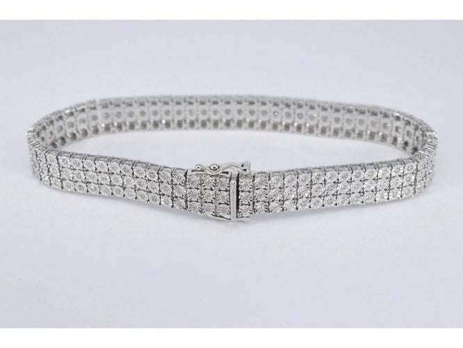 Bracelet Bracelet tennis en or blanc 14 carats à diamants 2,25 ct 58 Facettes 2173