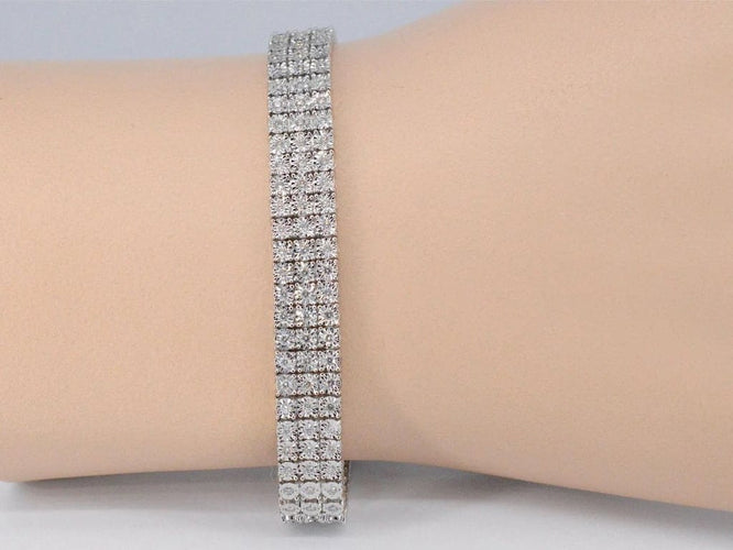 Bracelet Bracelet tennis en or blanc 14 carats à diamants 2,25 ct 58 Facettes 2173
