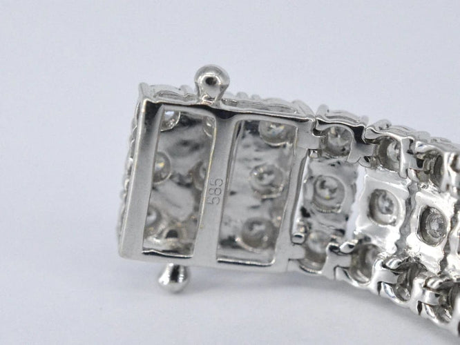 Bracelet Bracelet tennis en or blanc 14 carats à diamants 2,25 ct 58 Facettes 2173