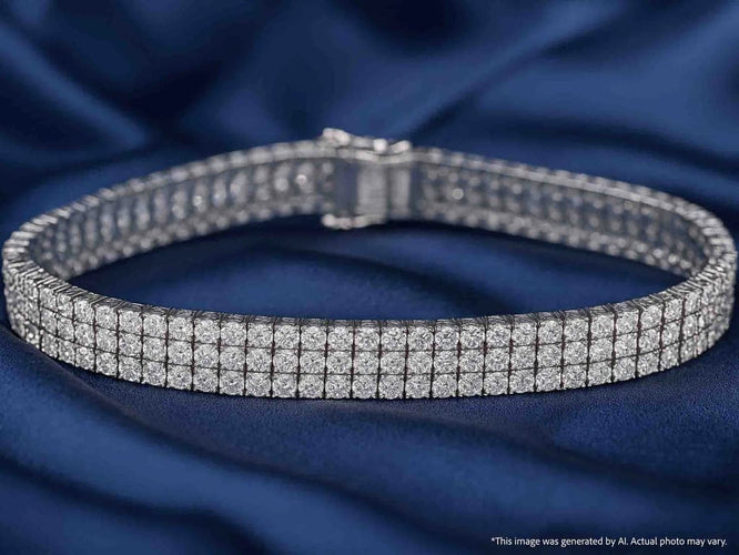 Bracelet Bracelet tennis en or blanc 14 carats à diamants 2,25 ct 58 Facettes 2173