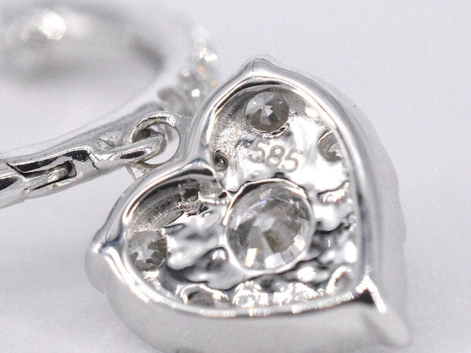 Boucles d'oreilles Boucles d’oreilles cœur en or blanc 14 carats et diamants 58 Facettes 2174