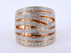 Bague 54 Bague en or rose 18 carats sertie de diamants taille brillant 58 Facettes 2178