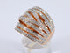 Bague 54 Bague en or rose 18 carats sertie de diamants taille brillant 58 Facettes 2178