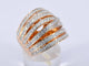 Bague 54 Bague en or rose 18 carats sertie de diamants taille brillant 58 Facettes 2178