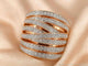 Bague 54 Bague en or rose 18 carats sertie de diamants taille brillant 58 Facettes 2178