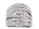 Bague 54 Bague design en or blanc 18 carats avec diamant taille brillant 58 Facettes 2176