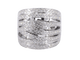 Bague 54 Bague design en or blanc 18 carats avec diamant taille brillant 58 Facettes 2176