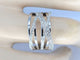 Bague 54 Bague design en or blanc 14 carats avec diamant taille brillant 58 Facettes 2180