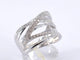 Bague 54 Bague design en or blanc 14 carats avec diamant taille brillant 58 Facettes 2180