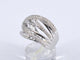 Bague 54 Bague design en or blanc 14 carats avec diamant taille brillant 58 Facettes 2180