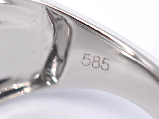 Bague 54 Bague design en or blanc 14 carats avec diamant taille brillant 58 Facettes 2180