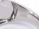 Bague 54 Bague design en or blanc 14 carats avec diamant taille brillant 58 Facettes 2180