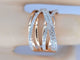 Bague 54 Bague en or rose 14 carats sertie de diamants taille brillant 58 Facettes 2182