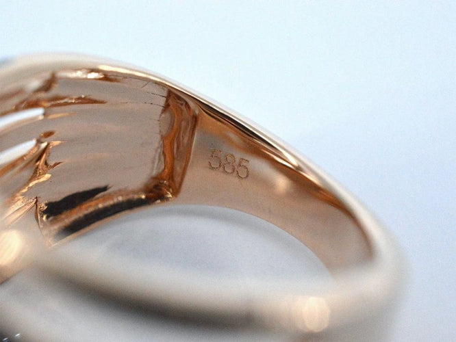 Bague 54 Bague en or rose sertie de diamants blancs et noirs taille brillant 58 Facettes 2183